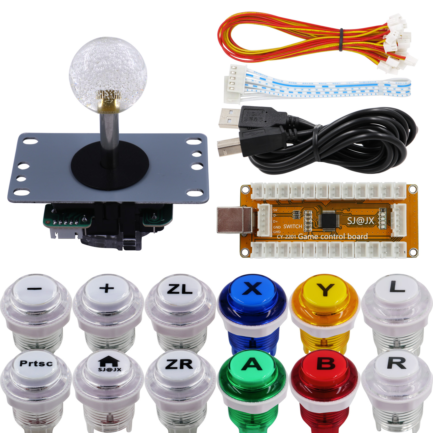 Arcade Button Kit - وحدة تحكم ألعاب الأركيد SJ@JX لوحة