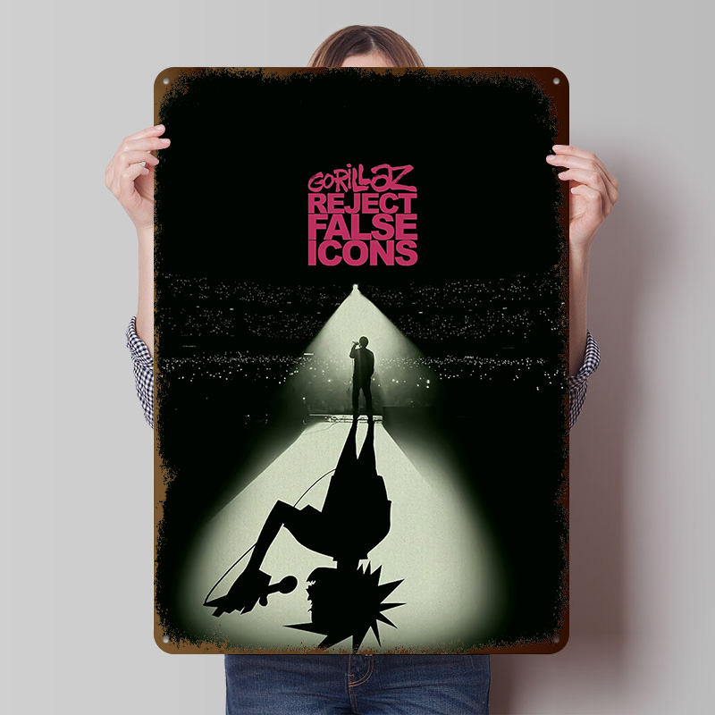 Retro Gaming Icons - ملصق مطبوع بتصميم Gorillaz Reject False