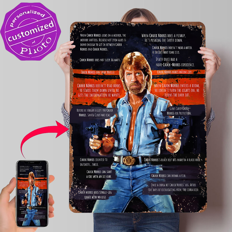 Retro Gaming Meme - ملصق معدني بتصميم شعارات تشاك نوريس،