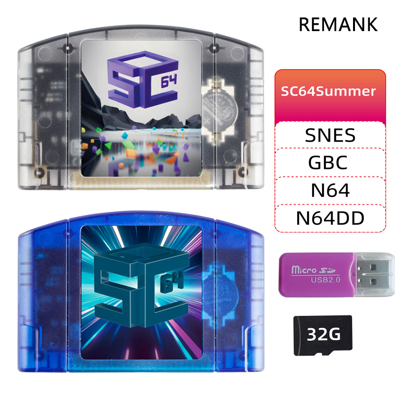 Retro Gaming Setup - REMANK 5000-in1 SC64Summer SC64 بطاقة الألعاب