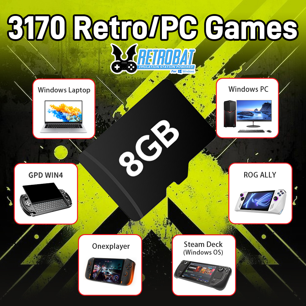 Retro Gaming Os - بطاقة ألعاب TF سعة 8 جيجابايت