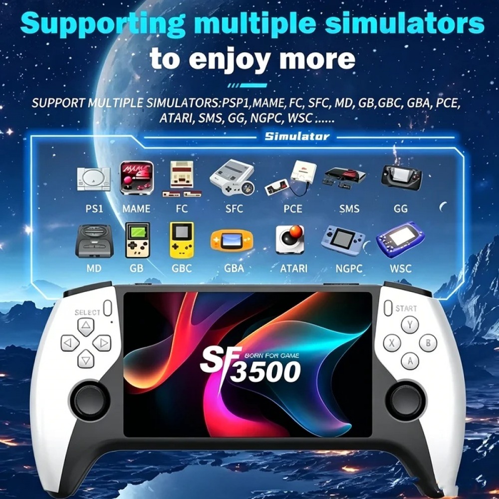 Retro Gaming Setup - جهاز ألعاب محمول SF3500 بشاشة 5