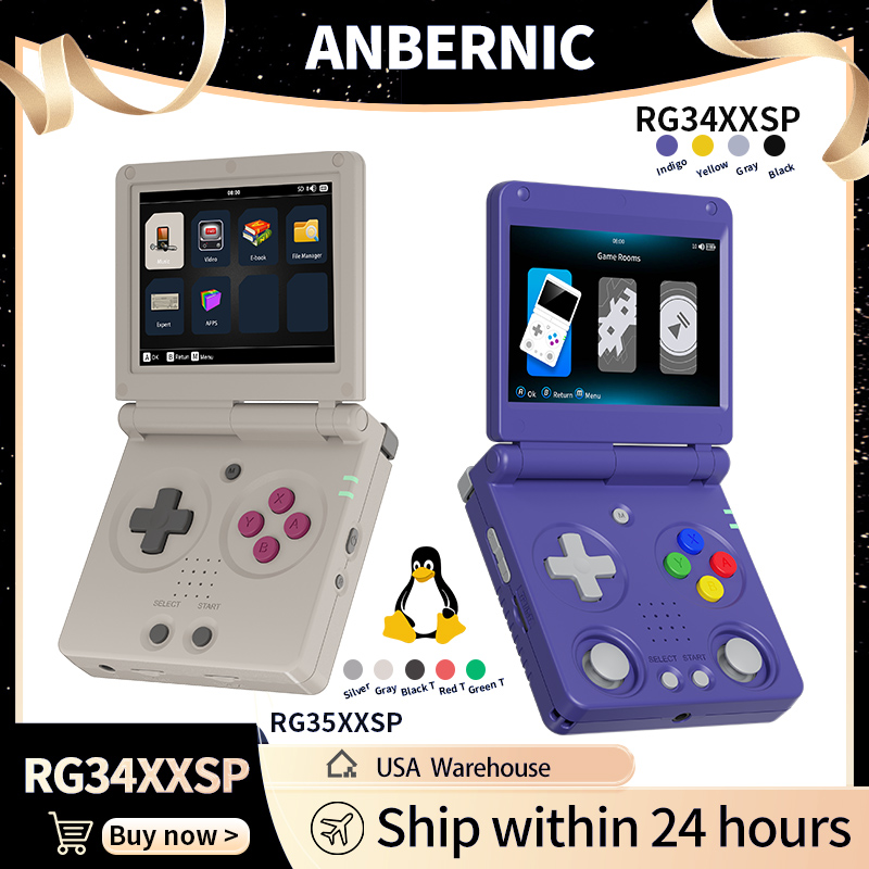 Anbernic RG34XXSP RG35XXSP وحد - مراجعة Retro Gaming Os وسعره