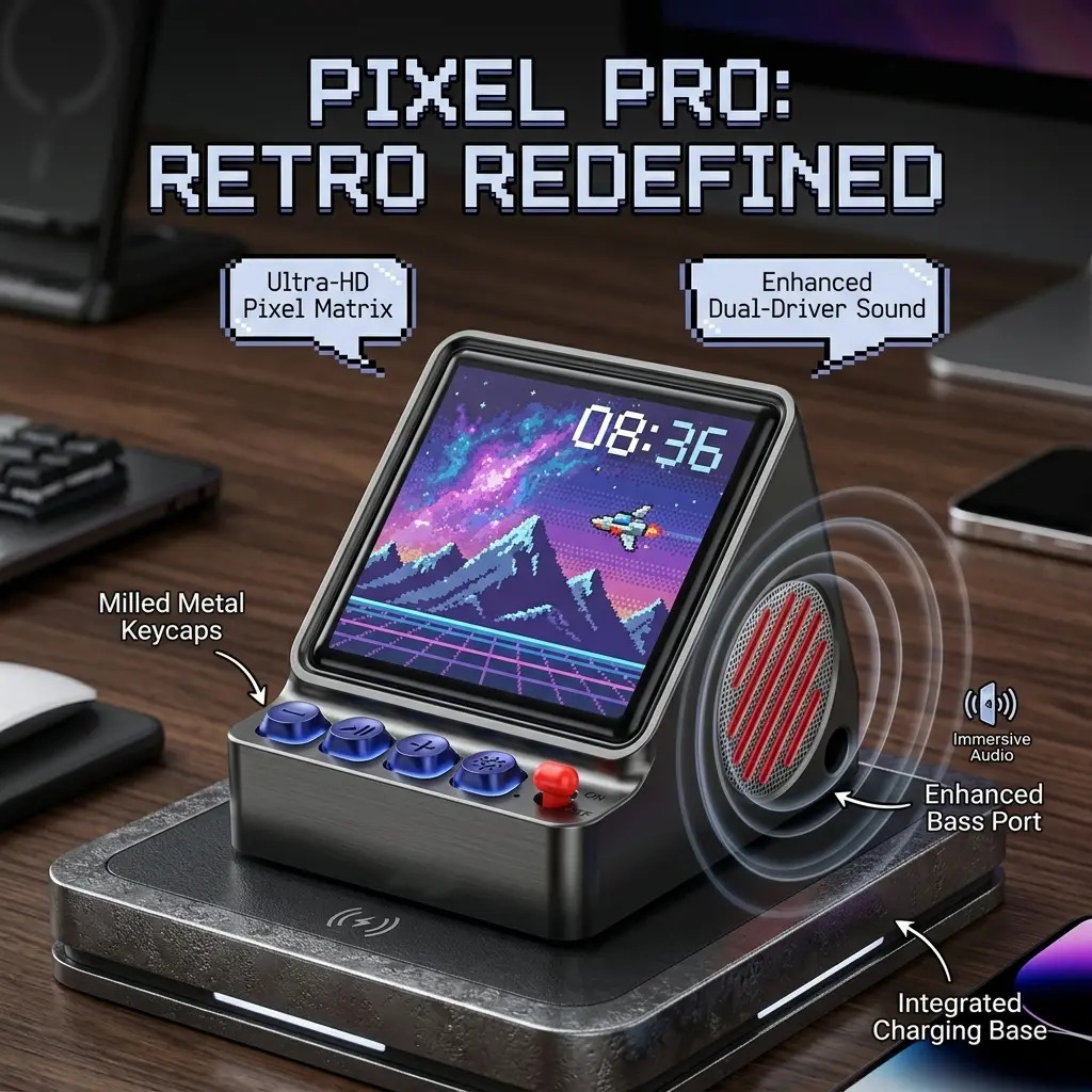 مكبر صوت محمول بشاشة LED قابلة - مراجعة Retro Gaming Desk Setup وسعره